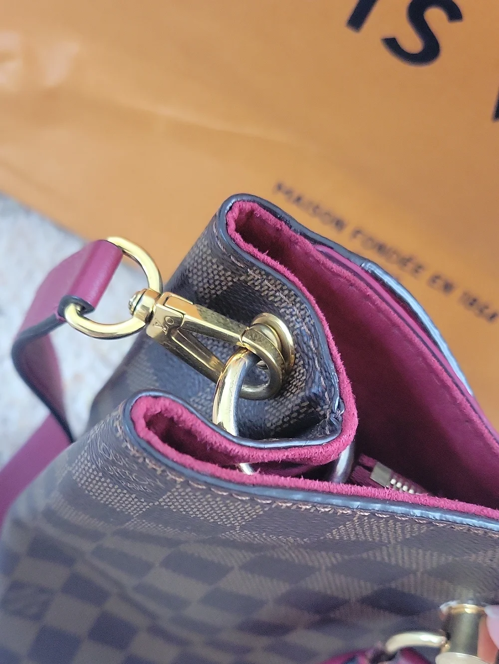 Louis Vuitton Damier Ebene LV Riverside Lie De Vin